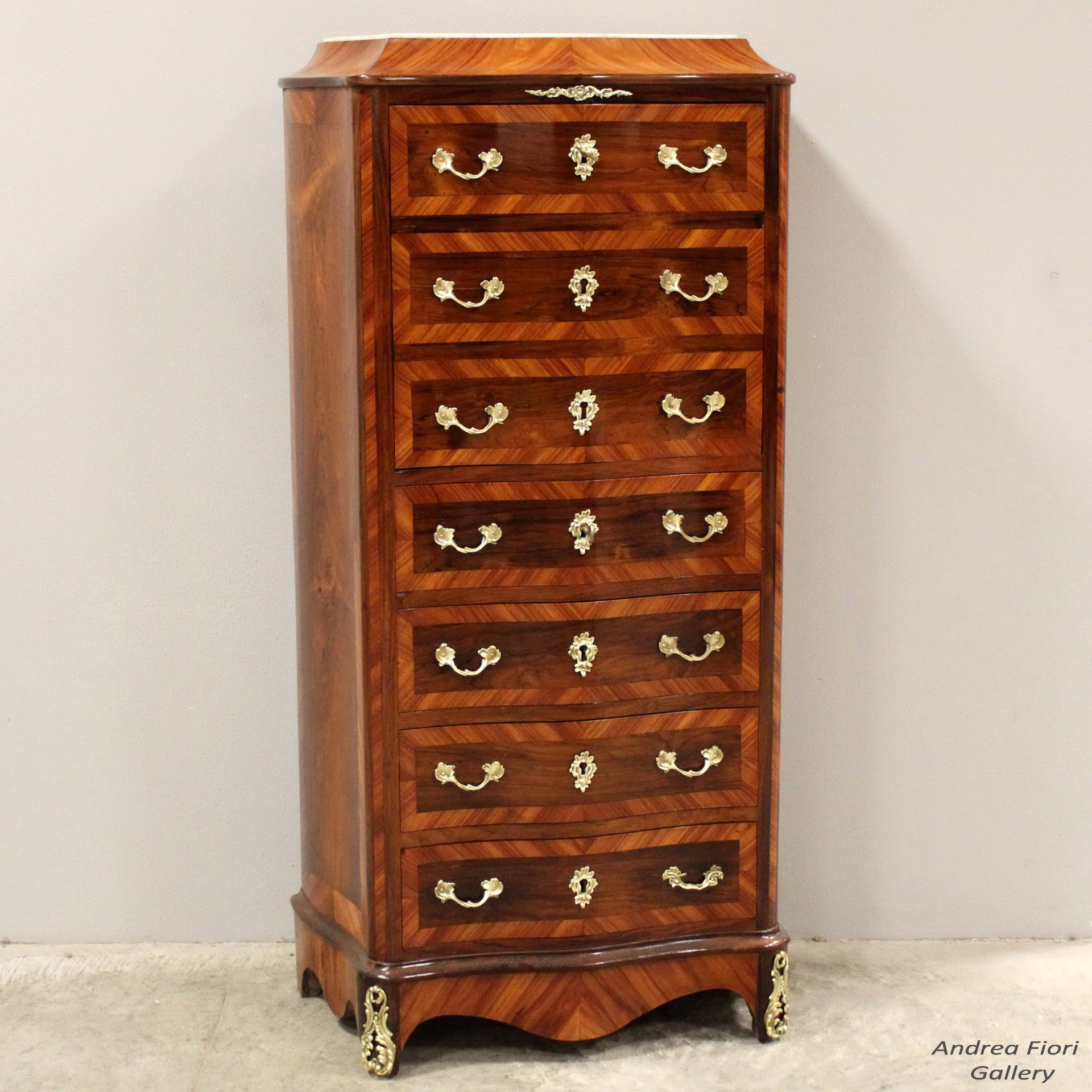 Antique Napoleon III inlaid secretaire - 19th century